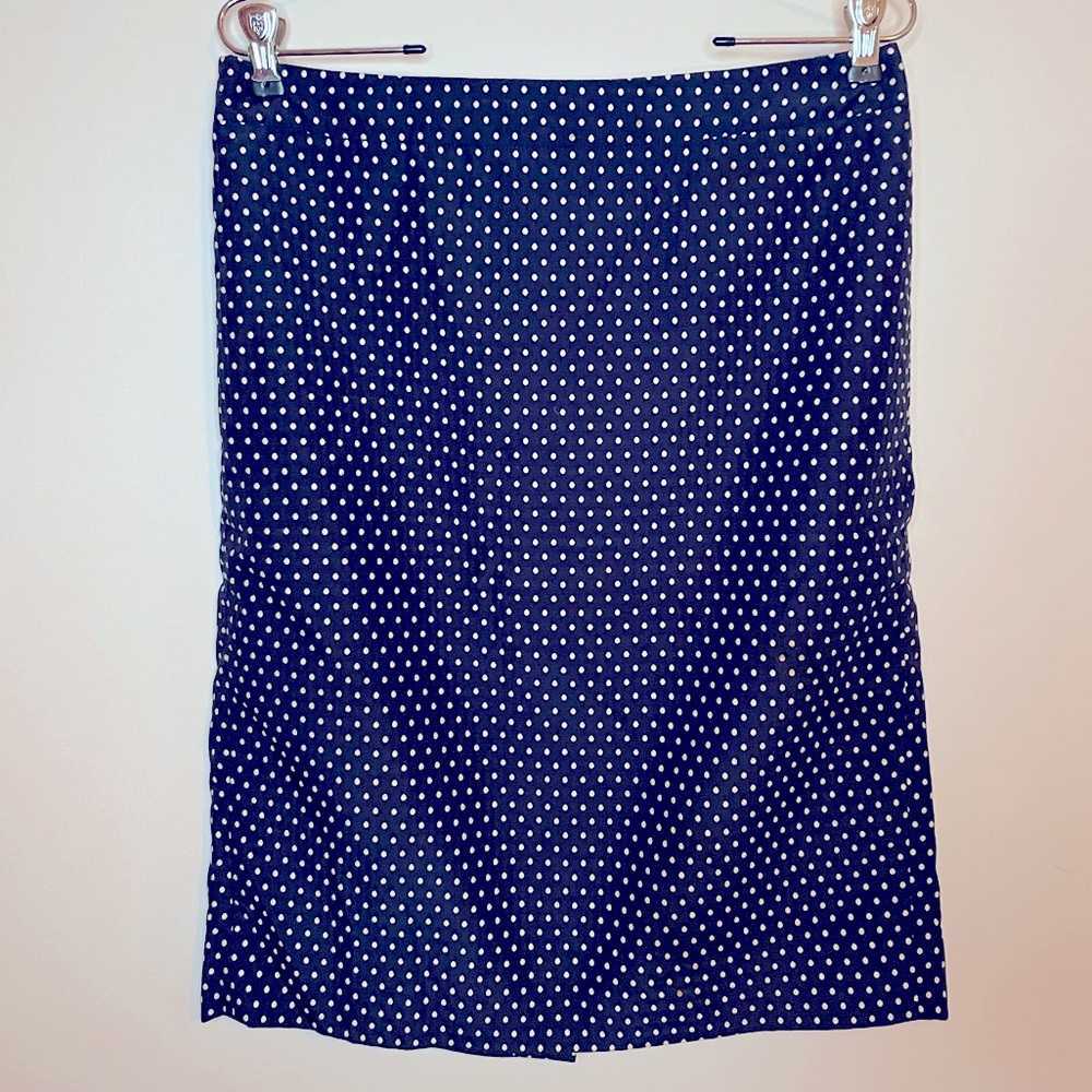 J. Crew Navy Dot Pencil Skirt